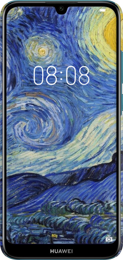 3D пластиковый матовый чехол «Звездная ночь» Винсента Ван Гога для Huawei Y6 2019 - 6433m-1666 изображение 