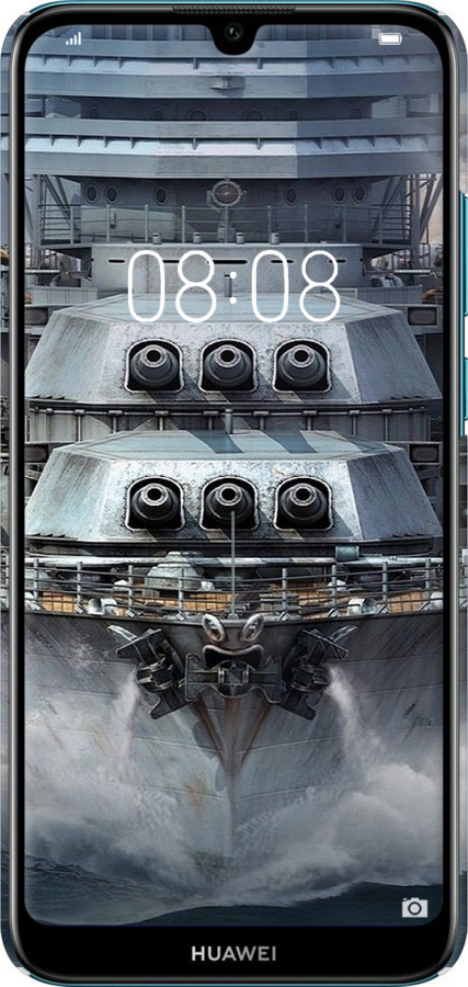 3D пластиковий матовий чехол Лінкор, world of tanks, wargaming, військовий корабель для Huawei Y6 2019 - 6453m-1666 изображение 