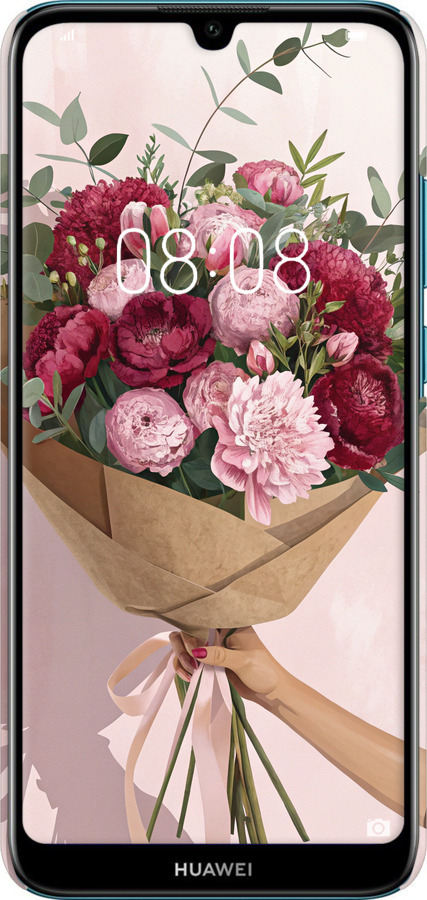 3D пластиковий матовий чехол Півонії 1 для Huawei Y6 2019 - 6705m-1666 изображение 