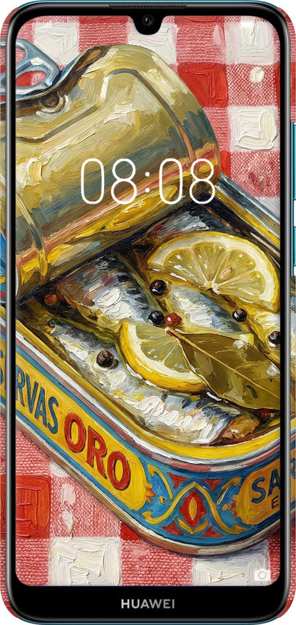 3D пластиковый матовый чехол Vintage Sardine Tin Phone для Huawei Y6 2019 - 6772m-1666 изображение 