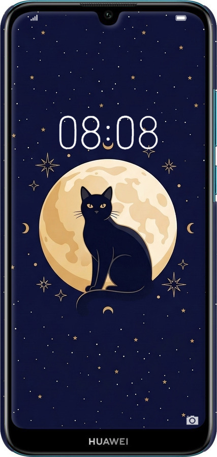 3D пластиковый матовый чехол Cute Cat Celestial/Witchy для Huawei Y6 2019 - 6787m-1666 изображение 