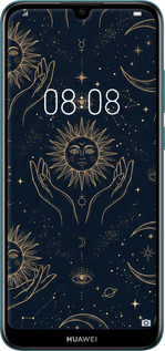 Силіконовий чехол Celestial Harmony: Sun & Moon Gold Mystic Pattern для Huawei Y6 2019 - 6778u-1666 изображение 