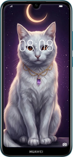 Силиконовый чехол Mystic White Cat Gothic Dark Purple Gold для Huawei Y6 2019 - 6805u-1666 изображение 