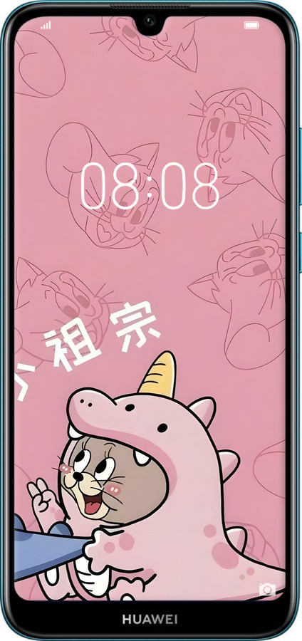 Силиконовый чехол Том и джерри 2 для Huawei Y6 2019 - 6359u-1666 изображение 