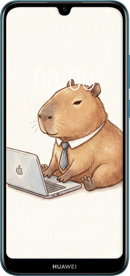 Силиконовый чехол Funny Capybara CEO Working для Huawei Y6 2019 - 6777u-1666 изображение 