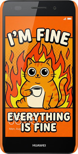 3D пластиковый матовый чехол Funny Cat для Huawei Y6 II - 6786m-338 изображение 