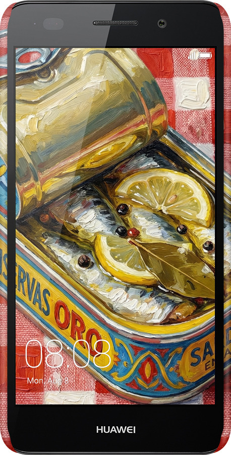 3D пластиковый матовый чехол Vintage Sardine Tin Phone для Huawei Y6 II - 6772m-338 изображение 