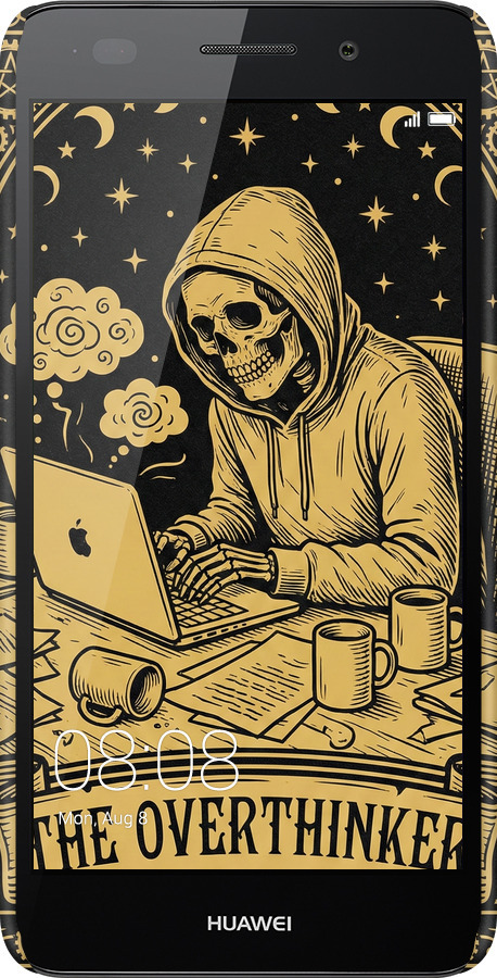 3D пластиковый матовый чехол The Overthinker для Huawei Y6 II - 6774m-338 изображение 