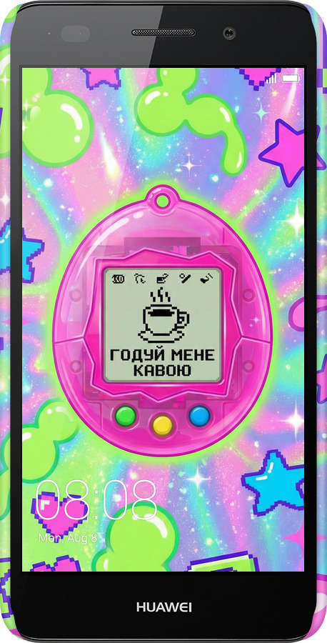 3D пластиковый матовый чехол Y2K Aesthetic Retro Pet: Годуй мене кавою для Huawei Y6 II - 6784m-338 изображение 