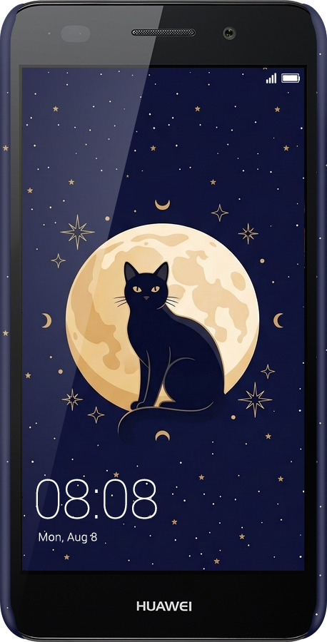 3D пластиковый матовый чехол Cute Cat Celestial/Witchy для Huawei Y6 II - 6787m-338 изображение 