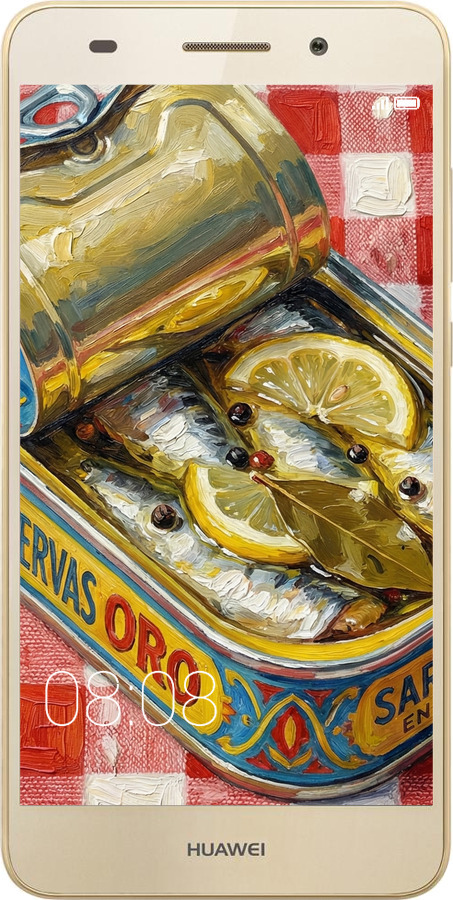 2D пластиковий чехол Vintage Sardine Tin Phone для Huawei Y6 II - 6772t-338 изображение 