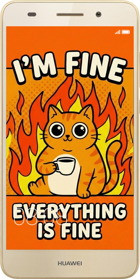 2D пластиковый чехол Funny Cat для Huawei Y6 II - 6786t-338 изображение 