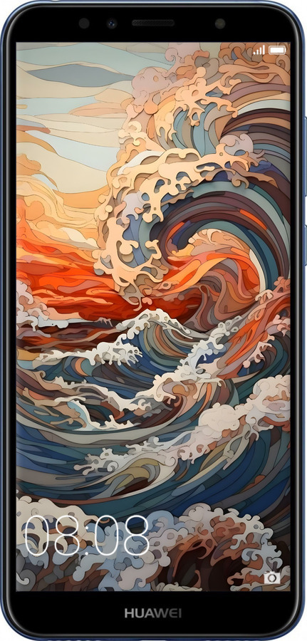 TPU чехол Арт волны для Huawei Honor 7A Pro - 6324b-1440 изображение 
