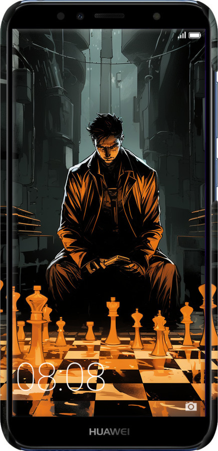 3D пластиковый матовый чехол Шахматы для Huawei Y6 Prime 2018 - 5951m-1441 изображение 