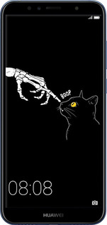 Силиконовый чехол Кошка для Huawei Y6 Prime 2018 - 6505u-1441 изображение 