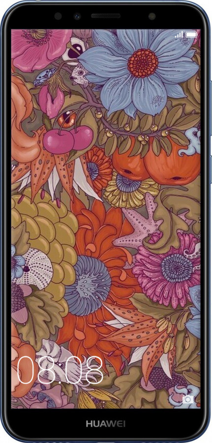 Силіконовий чехол Абстрактні  квіти для Huawei Y6 Prime 2018 - 6526u-1441 изображение 