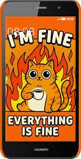 3D пластиковий матовий чехол Funny Cat для Huawei Enjoy 5 - 6786m-475 изображение 