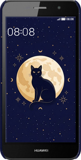 3D пластиковый матовый чехол Cute Cat Celestial/Witchy для Huawei Y6 Pro - 6787m-355 изображение 