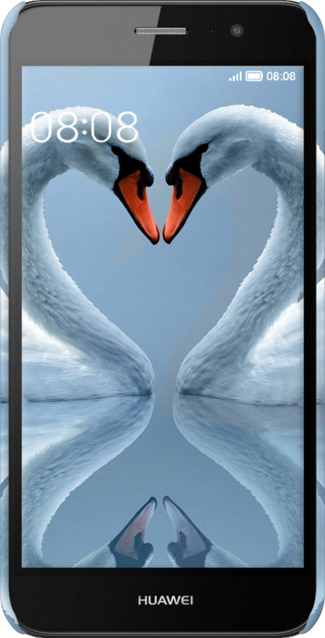 3D пластиковий матовий чехол Лебеді для Huawei Y6 Pro - 6007m-355 изображение 