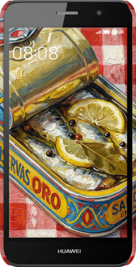 3D пластиковый матовый чехол Vintage Sardine Tin Phone для Huawei Y6 Pro - 6772m-355 изображение 