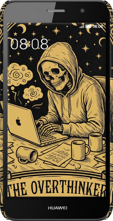 3D пластиковый матовый чехол The Overthinker для Huawei Y6 Pro - 6774m-355 изображение 