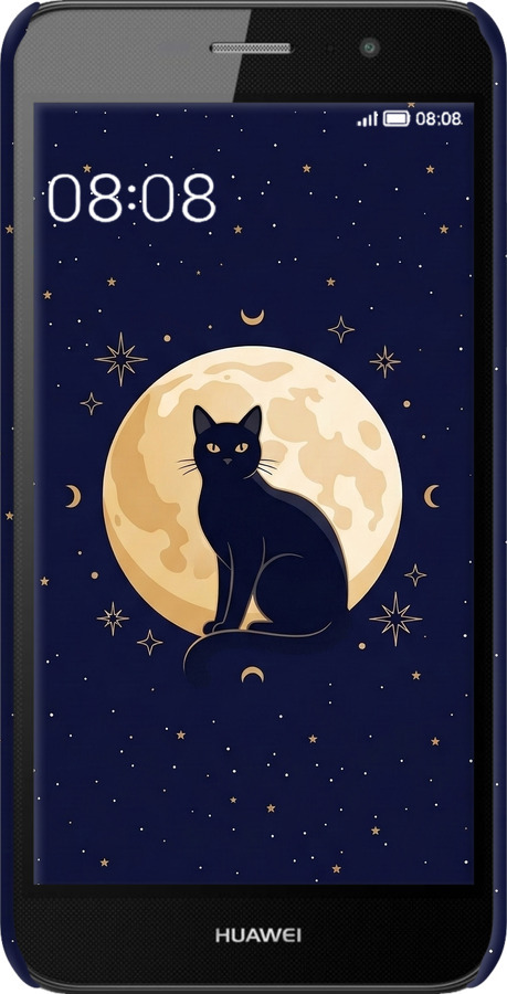 3D пластиковый матовый чехол Cute Cat Celestial/Witchy для Huawei Y6 Pro - 6787m-355 изображение 