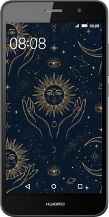 Силиконовый чехол Celestial Harmony: Sun & Moon Gold Mystic Pattern для Huawei Enjoy 5 - 6778u-475 изображение 