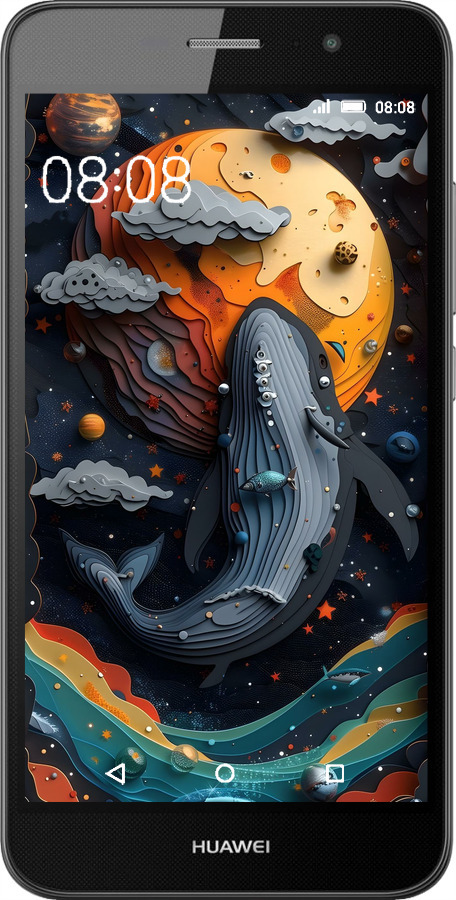 Силіконовий чехол Кит у космосі для Huawei Enjoy 5 - 6328u-475 изображение 