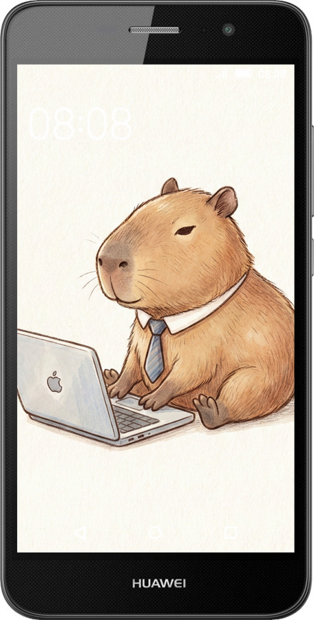 Силіконовий чехол Funny Capybara CEO Working для Huawei Y6 Pro - 6777u-355 изображение 