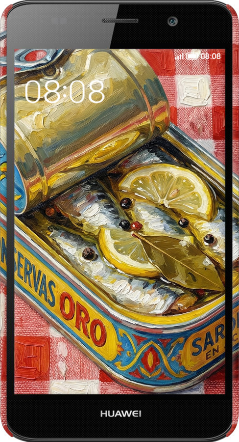 3D пластиковый матовый чехол Vintage Sardine Tin Phone для Huawei Y6 - 6772m-333 изображение 