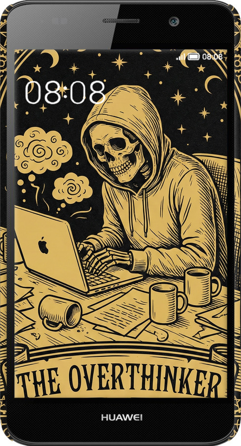 3D пластиковый матовый чехол The Overthinker для Huawei Y6 - 6774m-333 изображение 