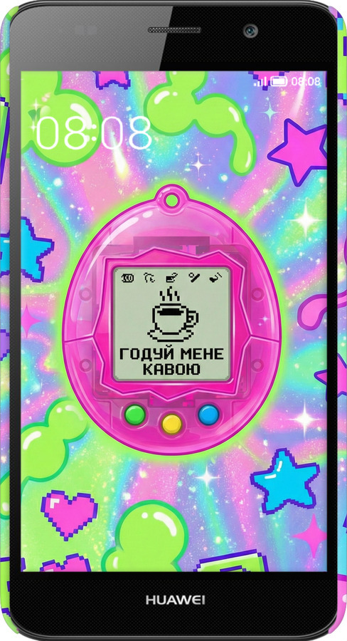 3D пластиковый матовый чехол Y2K Aesthetic Retro Pet: Годуй мене кавою для Huawei Y6 - 6784m-333 изображение 