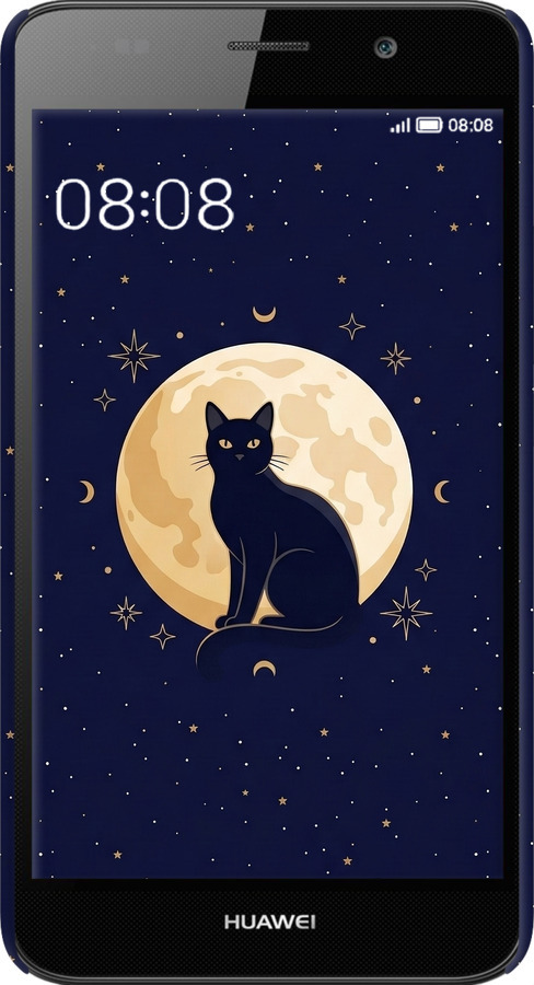 3D пластиковий матовий чехол Cute Cat Celestial/Witchy для Huawei Y6 - 6787m-333 изображение 
