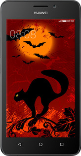 Силиконовый чехол Чёрная кошка под луной для Huawei Y635 - 1190u-487 изображение 