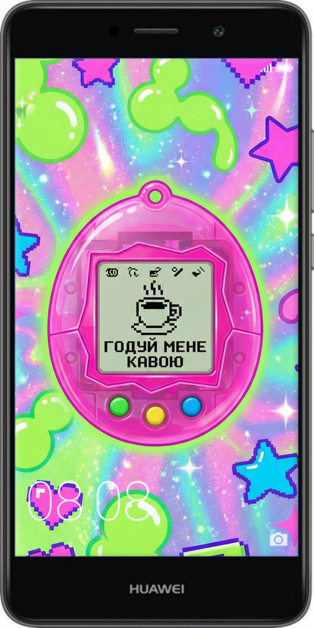 Силиконовый чехол Y2K Aesthetic Retro Pet: Годуй мене кавою для Huawei Y7 2017 - 6784u-1019 изображение 