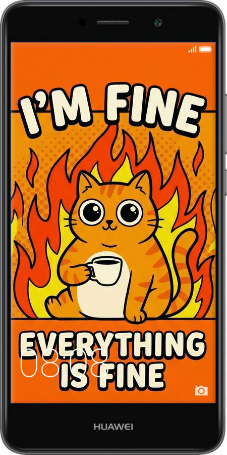 Силіконовий чехол Funny Cat для Huawei Y7 2017 - 6786u-1019 изображение 