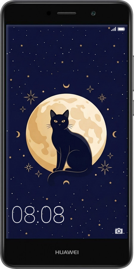 Силіконовий чехол Cute Cat Celestial/Witchy для Huawei Y7 2017 - 6787u-1019 изображение 