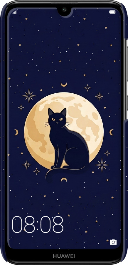 3D пластиковый матовый чехол Cute Cat Celestial/Witchy для Huawei Y7 2019 - 6787m-1638 изображение 