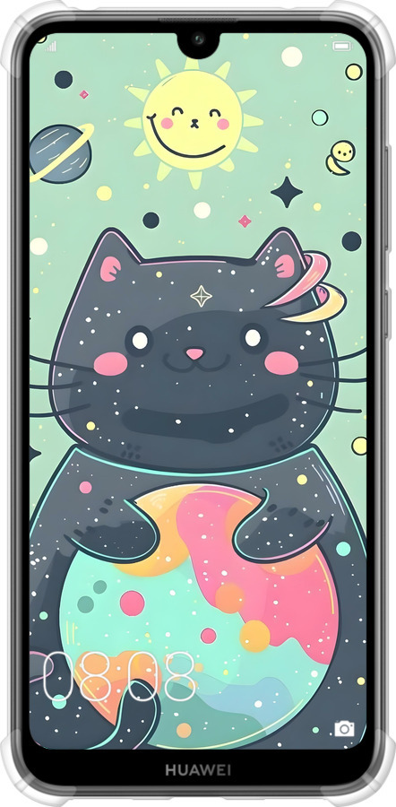 Силикон с усиленными углами чехол Милый котик для Huawei Y7 2019 - 6364sp-1638 изображение 