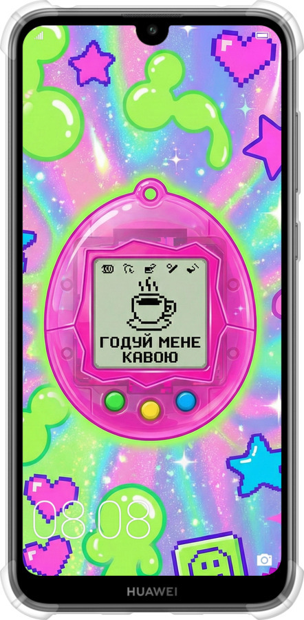 Силикон с усиленными углами чехол Y2K Aesthetic Retro Pet: Годуй мене кавою для Huawei Y7 2019 - 6784sp-1638 изображение 