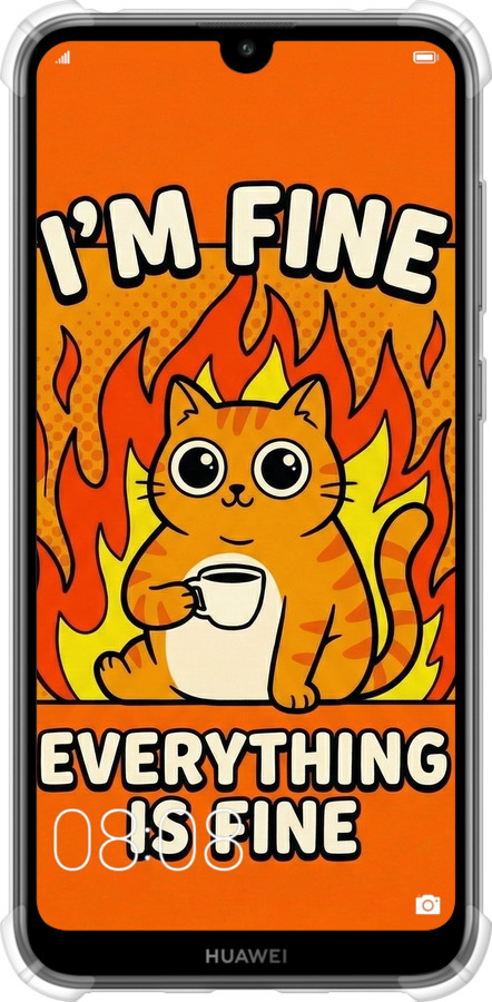 Силикон с усиленными углами чехол Funny Cat для Huawei Y7 2019 - 6786sp-1638 изображение 