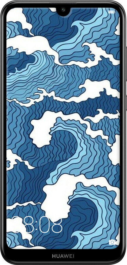 2D пластиковий чехол Абстрактний малюнок морських хвиль для Huawei Y7 2019 - 6538t-1638 изображение 