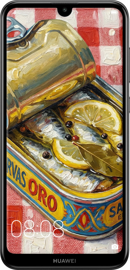 2D пластиковий чехол Vintage Sardine Tin Phone для Huawei Y7 2019 - 6772t-1638 изображение 