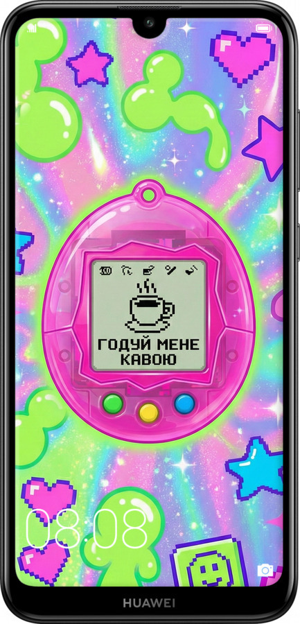 Силиконовый чехол Y2K Aesthetic Retro Pet: Годуй мене кавою для Huawei Y7 2019 - 6784u-1638 изображение 