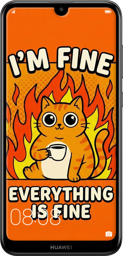 Силіконовий чехол Funny Cat для Huawei Y7 2019 - 6786u-1638 изображение 