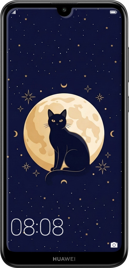 Силіконовий чехол Cute Cat Celestial/Witchy для Huawei Y7 2019 - 6787u-1638 изображение 