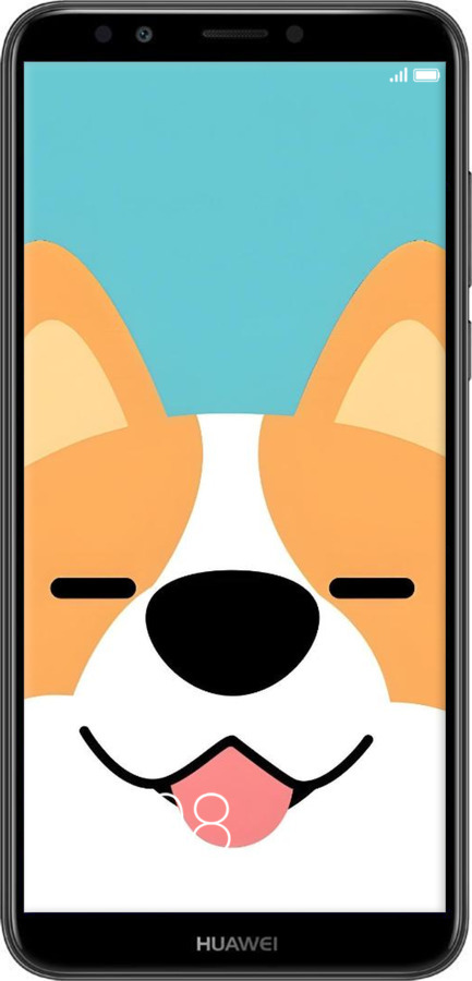 TPU чехол Корги для Huawei Y7 Prime 2018 - 6280b-1509 изображение 