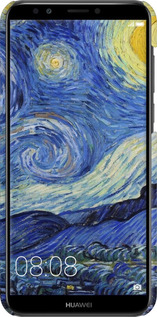 3D пластиковый матовый чехол «Звездная ночь» Винсента Ван Гога для Huawei Y7 Prime 2018 - 6433m-1509 изображение 