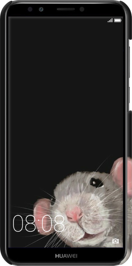 3D пластиковый матовый чехол The Peeking Rat для Huawei Honor 7C Pro - 6442m-2070 изображение 