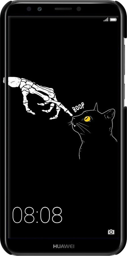 3D пластиковый матовый чехол Кошка для Huawei Y7 Prime 2018 - 6505m-1509 изображение 